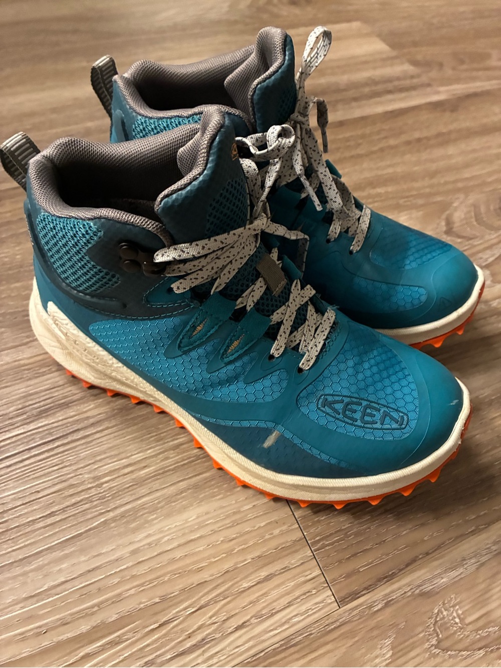 Keen Teal Trail Sneakers with Orange Outsole - Picture 3 of 5